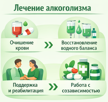 лечение алкоголизма на Вятских Полянах этапы